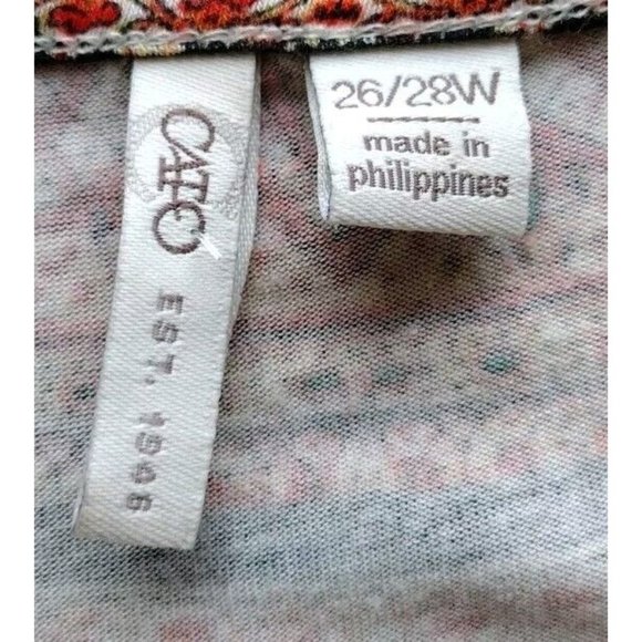 Cato Top Womens 26w Tie Waist Wrap Short Sleeve Aztec Southwestern Soft Stretch - Picture 3 of 13